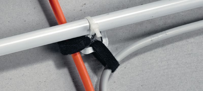 X-UCT MX 線纜緊固帶安裝 搭配 BX 及 GX 擊釘機使用的塑膠通用線纜/導管緊固帶支架 應用 1