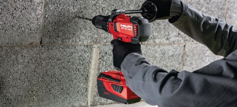 SF 6H-A22 (02) Cordless hammer drill driver Power-class cordless 22V hammer drill driver with Active Torque Control and electronic clutch for universal use on wood, metal, masonry and other materials Applications 1