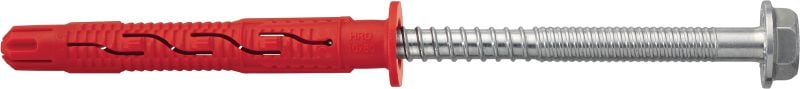 HRD-H 塑膠螺絲錨栓 適用於混凝土和磚石的預組裝塑料錨栓，含螺絲 (碳鋼，六角頭)