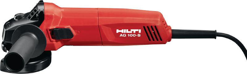 AG100-S 直角式研磨機 細長型850W (230V)及700W (100-110V)砂輪機，配備開關側鈕，適合高達100 mm的碟片