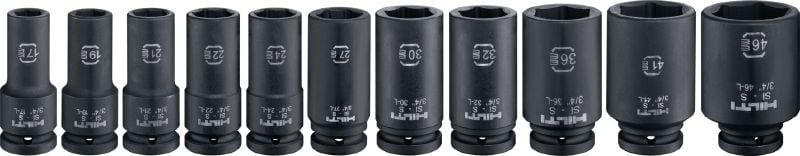 SI-S 3/4 深型衝擊套筒 3/4 (寸) 長衝擊套筒，適用於緊固螺栓和錨栓
