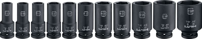 Image 1 of 1: SI-S 3/4 Deep impact socket 3/4 (inch) long impact sockets for tightening bolts and anchors