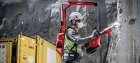 Go to slide 3 of 4: EXO-T-22 Tool balancer Wearable construction tool balancer with active weight distribution for zero gravity handling during heavy wall demolition and drilling (Nuron battery platform) Applications 1