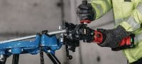 Go to slide 7 of 7: NRC 6-22 Cordless rebar cutter Cordless rebar flush cutter for low spark cold cutting threaded rods and (25mm / #8) rebar (Nuron battery platform) Applications 6