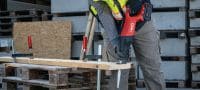 Go to slide 7 of 7: SR 6-22 Reciprocating saw Cordless reciprocating saw for heavy-duty demolition and cutting with better comfort and speed (Nuron battery platform) Applications 5