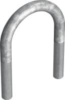 Hexagon screw DIN 933 M8x40 zinced Hot-dip galvanized (HDG) U-bolt for fastening uninsulated pipes to MI girders