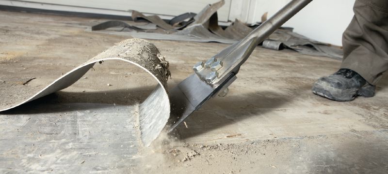 TE-YX FS 地板刮鏟 額外銳利的 SDS Max (TE-Y) 地板刮鏟鑿，適用於使用拆除工具移除樓板和塗層 應用 1